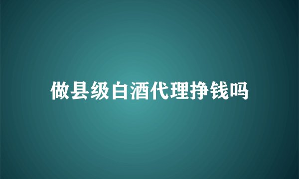 做县级白酒代理挣钱吗