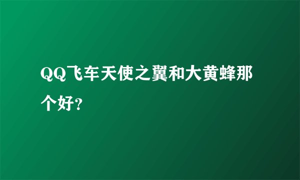 QQ飞车天使之翼和大黄蜂那个好？