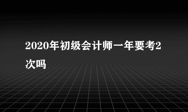 2020年初级会计师一年要考2次吗
