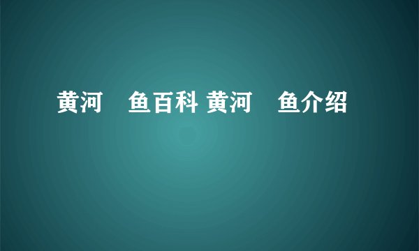黄河鱽鱼百科 黄河鱽鱼介绍