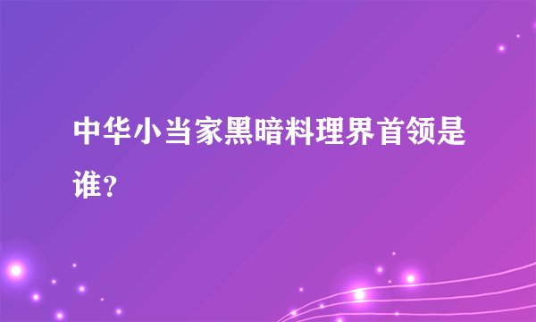 中华小当家黑暗料理界首领是谁？