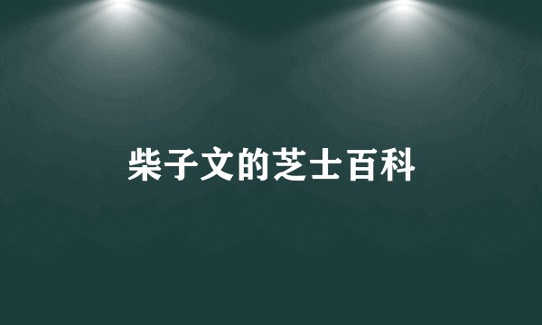 柴子文的芝士百科