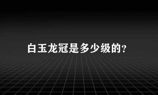 白玉龙冠是多少级的？