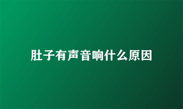 肚子有声音响什么原因