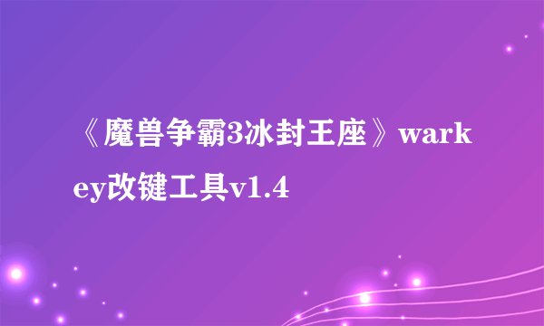 《魔兽争霸3冰封王座》warkey改键工具v1.4