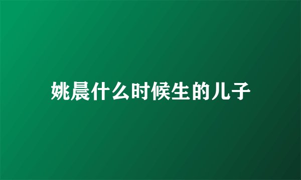 姚晨什么时候生的儿子