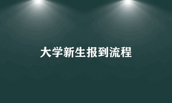 大学新生报到流程