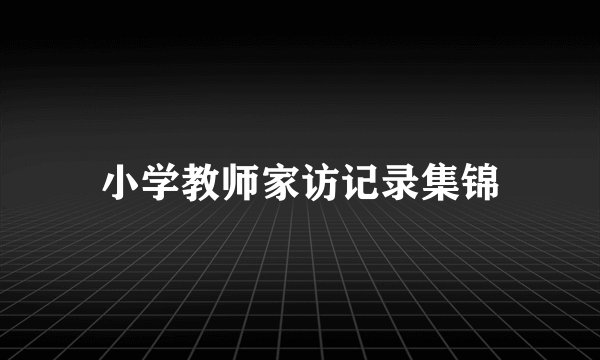 小学教师家访记录集锦