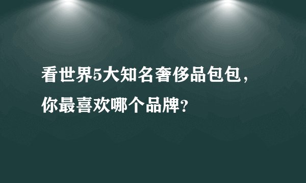 看世界5大知名奢侈品包包，你最喜欢哪个品牌？