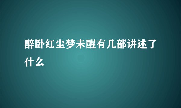 醉卧红尘梦未醒有几部讲述了什么