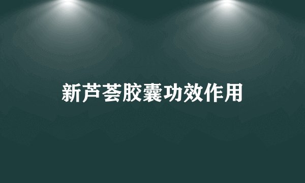 新芦荟胶囊功效作用