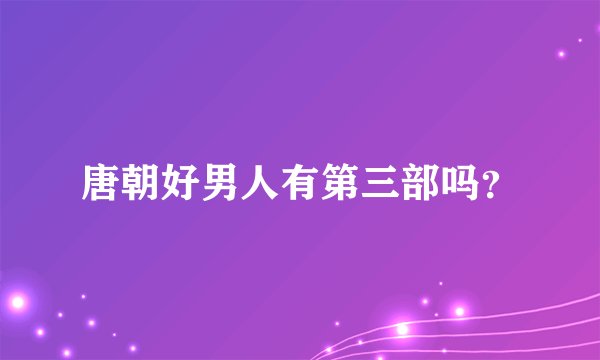 唐朝好男人有第三部吗？