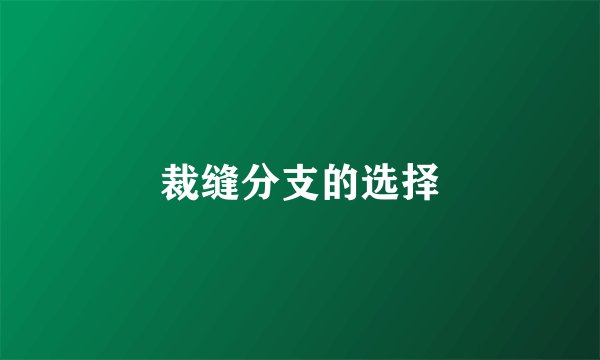 裁缝分支的选择