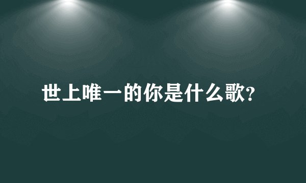世上唯一的你是什么歌?