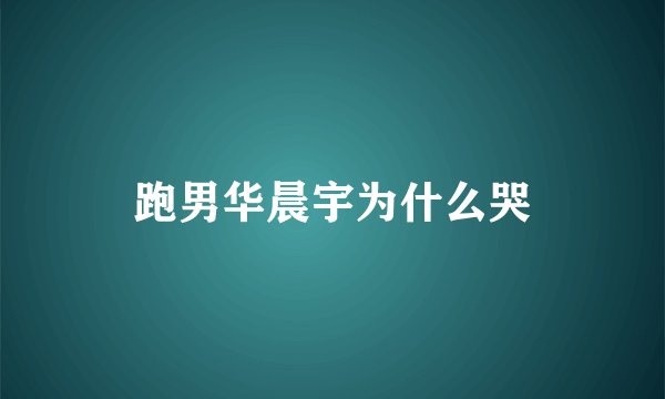 跑男华晨宇为什么哭