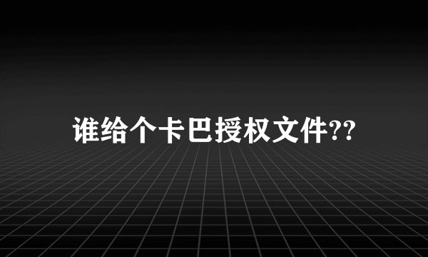 谁给个卡巴授权文件??