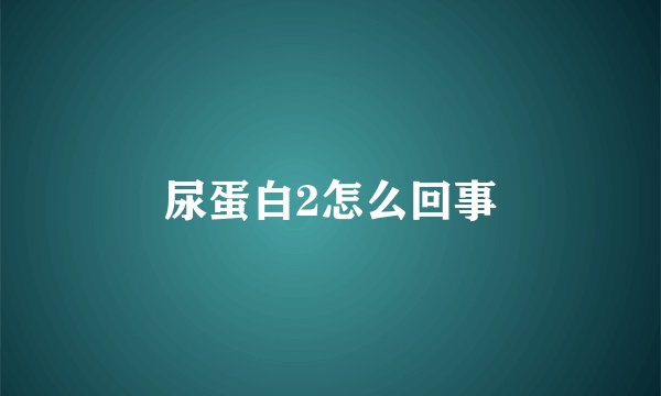 尿蛋白2怎么回事