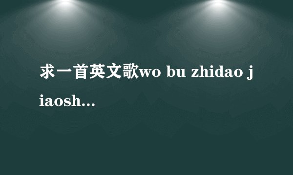 求一首英文歌wo bu zhidao jiaosha 其中一句 could you give me more chance,i won't let you down this time,could you believe in me