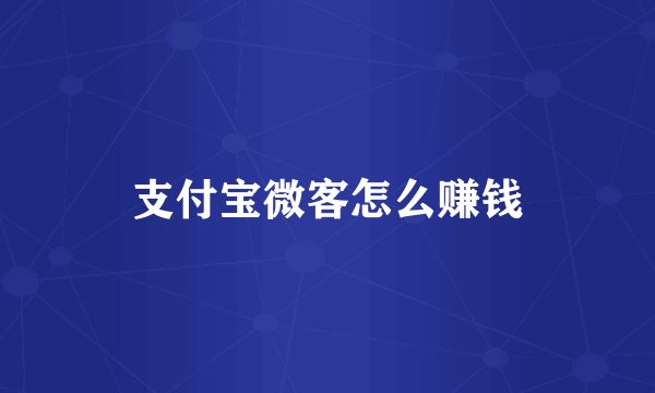 支付宝微客怎么赚钱