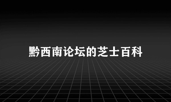 黔西南论坛的芝士百科