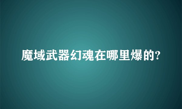 魔域武器幻魂在哪里爆的?