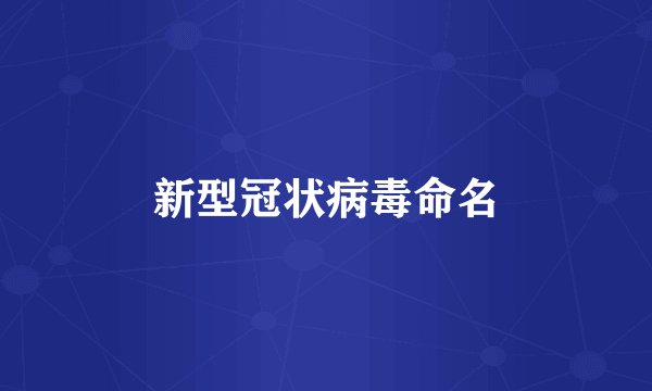新型冠状病毒命名