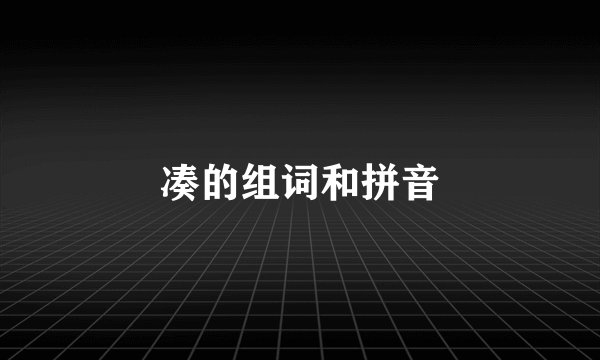 凑的组词和拼音