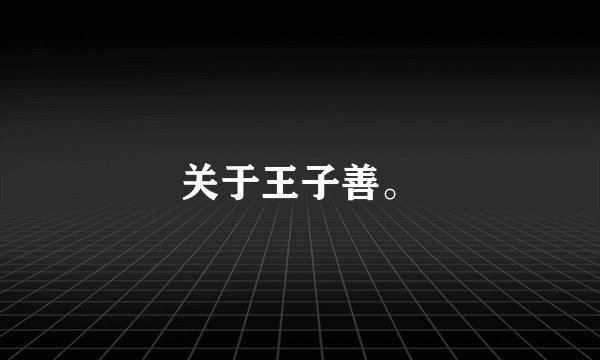 关于王子善。