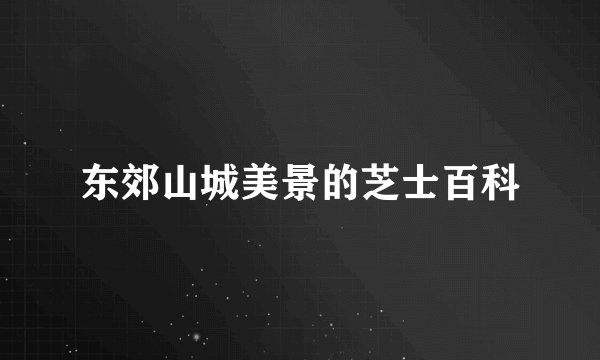 东郊山城美景的芝士百科