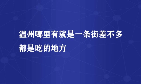 温州哪里有就是一条街差不多都是吃的地方