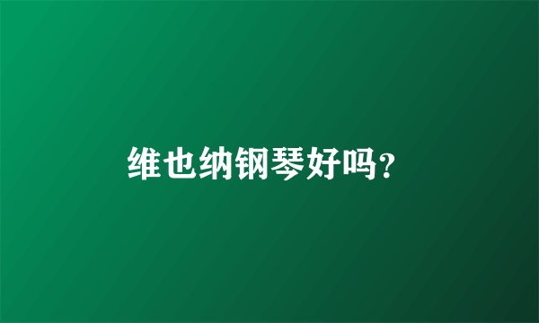 维也纳钢琴好吗？