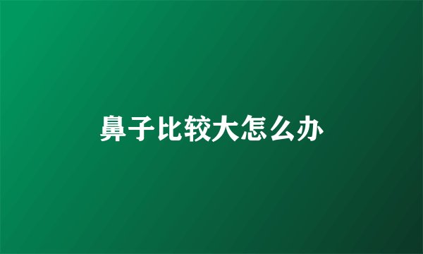 鼻子比较大怎么办
