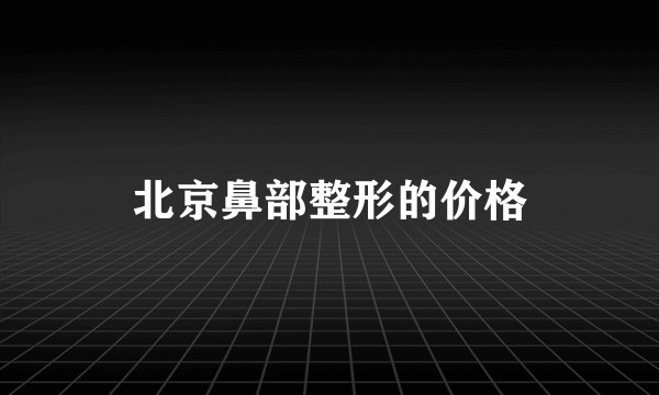 北京鼻部整形的价格