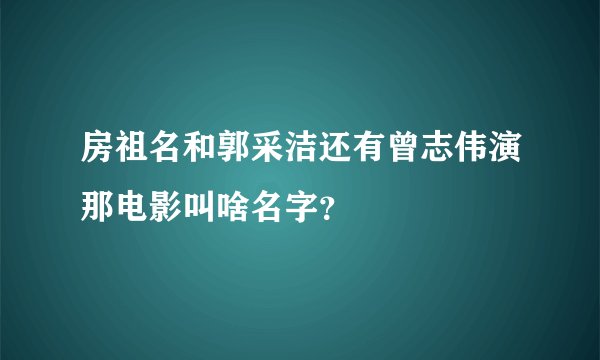 房祖名和郭采洁还有曾志伟演那电影叫啥名字？