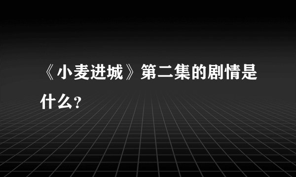 《小麦进城》第二集的剧情是什么?