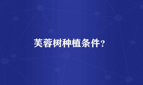 芙蓉树种植条件？