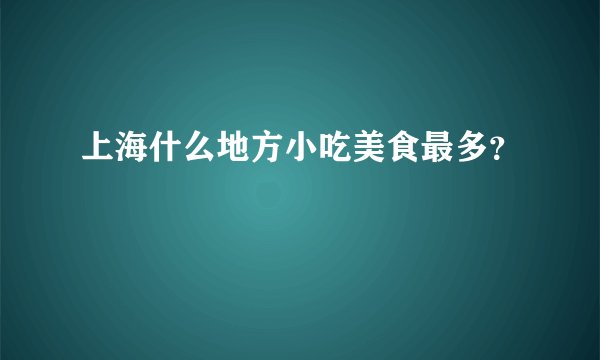 上海什么地方小吃美食最多？