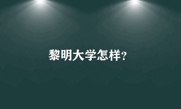 黎明大学怎样？
